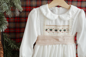 Vestido Blanco Bordado de Navidad para Bebé Niña, Manga Larga, Estilo Vintage, para Ocasiones Especiales, Vestido Infantil Eirlys - Product Image 4