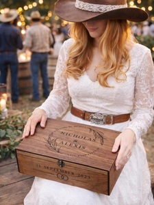 Custom Personalized Wooden Memory Keepsake <b>box</b> <b>Wedding</b> <b>Card</b> <b>Box</b> for Him Her Boyfriend Girlfriend Couple Engagement Christma - Product Image 4