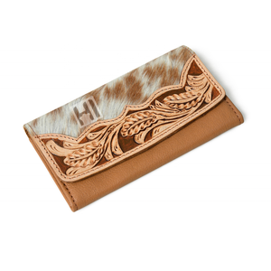 Cartera de Cuero Vacuno Vintage para Mujer, con Bloqueo RFID, Estilo Bohemio Occidental, con Múltiples Ranuras para Tarjetas - Product Image 3