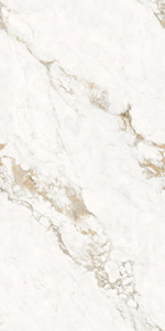Carreaux de sol et de mur en porcelaine brillante Port Statuario Designer avec veinage de marbre blanc classique pour intérieurs haut de gamme - Product Image 5