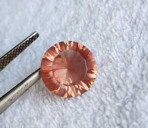 Pierre de soleil d'Oregon naturelle, forme ronde, couleur orange, taille concave, prix de gros disponible - Product Image 1
