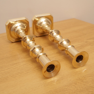 High Quality Heavy Vintage Two Candle <b>Holders</b> Candle Sticks Solid <b>Brass</b> <b>Candlestick</b> Set Decorative Taper Candle Stand - Product Image 4