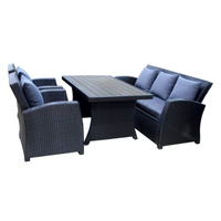 PHU LINH LANGET Ensemble de salon de jardin moderne 5 places en rotin, 4 pièces (canapé, table, chaises) – Prix usine