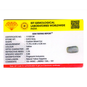 Yellow Sapphire 4.06 Carat Oval Cut Loose Gemstone for Fine Jewelry - Product Image 4