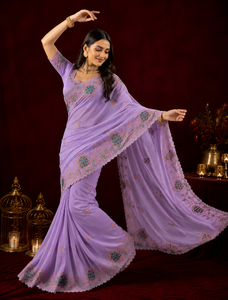 Sari de Seda Personalizado de Diseño Indio para Mujer, Hermoso Diseño Patola, Estilo Tradicional para Bodas y Fiestas - Product Image 1