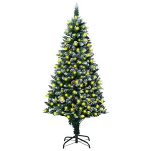 Albero di natale a LED con pigne e neve bianca 82.7 pollici albero di natale artificiale - Product Image 1