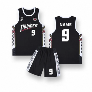 Nuevo Diseño de Uniforme de Baloncesto Transpirable de Poliéster Teñido Liso, Blanco y Negro, Diseño Personalizado de Alta Calidad - Product Image 2