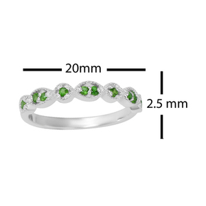 Anillos Finos Hechos a Mano en Plata de Ley 925, Anillos de Diopsido de Cromo de Color Verde Corte Redondo 100% Naturales, Únicos y Modernos - Product Image 5