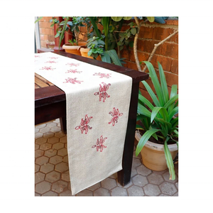 Camino de mesa tejido flameado rústico de algodón puro económico 200 GSM OEKO TEX certificado duradero asequible decoración de comedor todos los días - Product Image 1