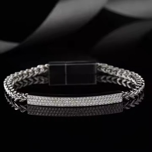 Handmade Seven Wonders <b>Bracelet</b> 18k WHITE Gold Chain Moissanite <b>Bracelet</b> Bangle Diamond <b>Bracelet</b> Gift for - Product Image 4