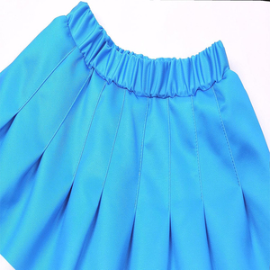 Uniforme de pom-pom girl pour femmes, personnalisé par sublimation, en tissu polyester Dry Fit, haut à col rond, jupe trapèze à taille élastique, 2026 - Product Image 6