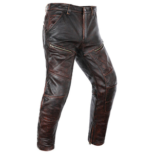 Wholesale Price Leather Pants Winter <b>men</b> Low Waist Straight Pattern Button Fly Closure High Street 2026 Custom Wholesale - Product Image 2