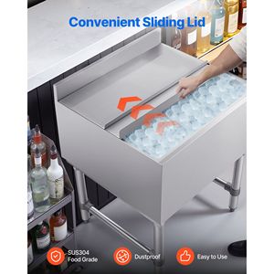 Contenitore Refrigerante in Acciaio Inox 24x24x33 con Capacità Massima di 79,9 Qt e Coperchio Scorrevole per Cucine Commerciali - Product Image 6