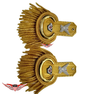 KEW - Epaulette de Hombro Metálico de Lujo con Bordado Dorado y Flecos Dorados, Accesorio Decorativo para Prendas - Product Image 1