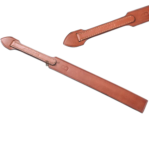 Pagaie en cuir avec long manche, design cousu marron, taille et couleur personnalisables, multifonction pour un contrôle précis - Product Image 4