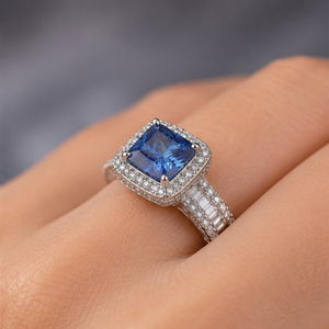 925 Sterling Silver Cushion Cut Solitaire Halo <b>Ring</b> Emerald Cut <b>Cubic</b> <b>Zirconia</b> Eternity Band Statement Engagement <b>Ring</b> for Women - Product Image 6