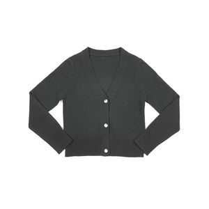 Cárdigan Fino de Moda para Mujer, Hecho a Medida, Corte Regular, Mangas Largas, Cuello en V con Logotipo Frontal, Método de Tejido de Punto - Product Image 1
