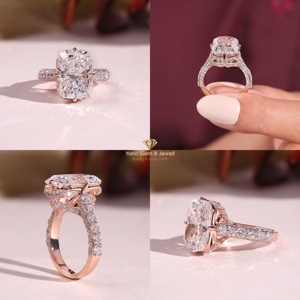 Anillo de Compromiso Moderno con Corte Cojín de 7.00 Quilates, Diamante CVD Cultivado en Laboratorio, Color F, Claridad VVS2, Oro Sólido de 14K, Certificado IGI - Product Image 5