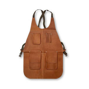 Delantal de cuero genuino de gran venta, delantal tipo peto Heather para chefs, barbacoa y barberos con bolsillos, precio al por mayor - Product Image 5