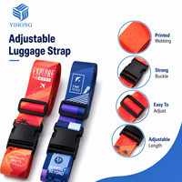 Sangle de bagage élastique personnalisée en gros avec slogan de voyage, en sangle de nylon, avec boucle à pression anti-rupture, pour sécuriser les valises, MOQ 100 pièces