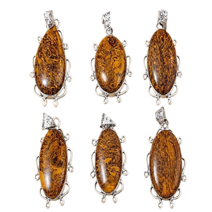 Mariam Jasper pendant Natural <b>Crystal</b> Agate Pendants Bulk Quantity Gemstone Carved with Love Engraving Style - Product Image 1