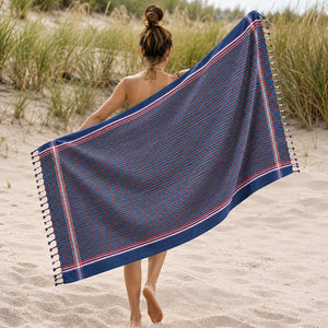 Toalla de playa promocional Kikoy, toalla turca Fouta con diseño y logotipo personalizados para compras al por mayor, proveedor indio. - Product Image 1