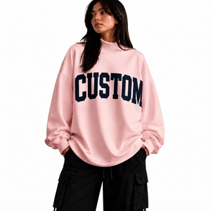 Nouveau sweat-shirt à col montant en molleton doux, respirant, sans doublure, à manches longues, personnalisé avec logo brodé sur le devant, idéal pour l'hiver - Product Image 1
