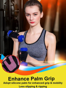 2 Pares de Guantes para Levantamiento de Pesas, Guantes Cortos de Microfibra para Entrenamiento con Protección Completa de la Palma y Agarre Extra para Hombres y Mujeres - Product Image 5