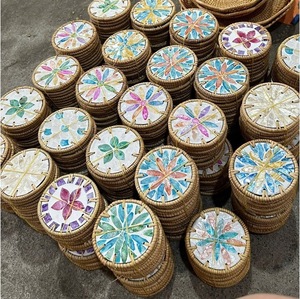 ที่รองแก้วหวายประดับมุกทำมือจากเวียดนาม สำหรับร้านอาหาร โรงแรม และตกแต่งบ้าน - Product Image 5