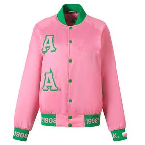 Veste en satin AKA de haute qualité sur mesure pour les sororités et les fraternités, design personnalisé, vestes grecques AKA, design grec pour AKA - Product Image 6