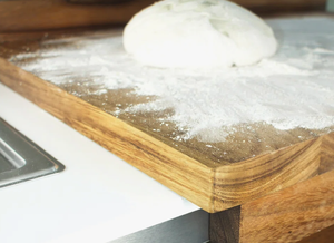 Planche à découper de cuisine en bois massif de bambou, teck, noyer et acacia, double face, pour chef, vente en gros - Product Image 4