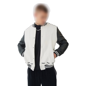 College Custom Varsity Bomber <b>Jacket</b> Canvas <b>Waterproof</b> Reversible Patchwork Style Fashion Men's <b>Jackets</b> - Product Image 1