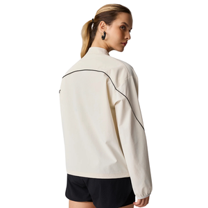 White Women's Lightweight Full Zip Jacket Long Sleeve Casual Outerwear with Stand Collar for Travel Outdoor and Everyday Wear - Product Image 2