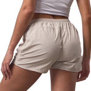 Shorts Tejidos Beige con Volantes para Mujer, Cintura Elástica, Ligeros, Shorts de Verano Casuales, Ropa de Playa, Ajuste Cómodo, Uso Diario - Product Image 2
