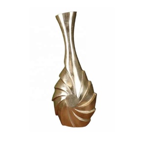 Vase à fleurs en aluminium doré Vase de présentation de l'espace de vie de table Superbe vase à fleurs de pièce maîtresse au prix de gros - Product Image 1