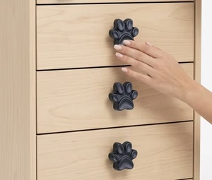Ba Matte Black Resin Paw Print Cabinet Knob Novelty Shape Contemporary Design <b>for</b> <b>Home</b> <b>Bar</b> Drawer Handle - Product Image 3
