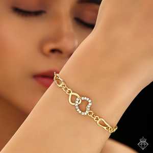 ชุดสร้อยข้อมือสร้อยคอต่างหูคริสตัลชุบทองป้องกันการเสื่อมเสีย - Product Image 2