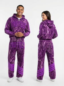 ชุดวอร์มไท-ไดพิมพ์ลายตามสั่ง พร้อมกางเกงลายทางโลโก้แบบกำหนดเอง เสื้อฮู้ดลำลอง กางเกงวอร์มสุดเท่ ชุดสตรีทแวร์สำหรับฤดูหนาว - Product Image 3