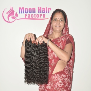 Extensions de cheveux naturels indiens Remy, ondulés, à pointes épaisses et lisses, non traités, 100g, noir naturel, pour tissage complet - Product Image 5