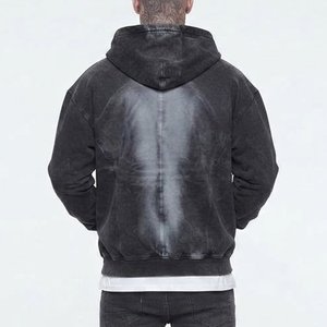 Sweat-shirt zippé à capuche oversize pour homme, en coton French Terry, dégradé de couleurs, avec poches, style décontracté pour l'automne – Vente en gros - Product Image 2