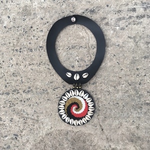 CRYSTAL CRAFT Collier bib africain en bois ou en acrylique perlé, collier ras-du-cou massif à grappes superposées, collier en bois - Product Image 2