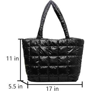 Sac fourre-tout matelassé léger pour femme, sac de travail en tissu matelassé - Product Image 3