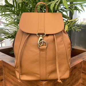 Mochila para estudiantes con cordón informal de cuero genuino de grano completo de alta calidad personalizada, mochilas escolares de piel de vaca de gran capacidad - Product Image 4