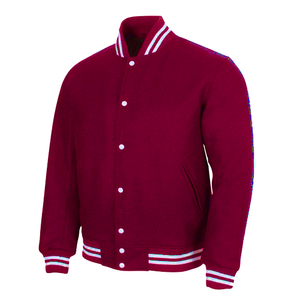 Chaqueta universitaria con parche bordado personalizado para hombre de alta calidad con método de tejido de ganchillo con cuello levantado-Venta al por mayor - Product Image 4