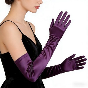Gants longs multifonctionnels en plumes de poulet pour femme, 55 cm, style opéra, pour cosplay, soirée vintage mondaine - Product Image 2