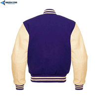 Veste universitaire en cuir style streetwear d'hiver avec broderie personnalisée, tissu en laine respirant, coupe-vent, écologique, boutonnée