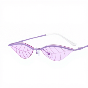 Small-Frame Leaf-Shaped Arrival Distinctive Beveled-Edge Rimless Trendy European & American Style Dance Party <b>Sunglasses</b> - Product Image 3