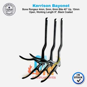 Juego de Instrumentos Ortopédicos para Columna Vertebral de Acero Alemán de Alta Calidad con Logotipo Personalizado, 3 Piezas, Pinzas Kerrison Bayonet, 23 cm, CE - Product Image 4