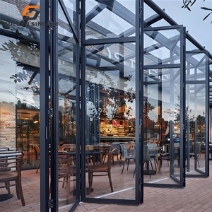 Porte pliante en aluminium GS couleur personnalisée avec inserts en verre décoratifs - Product Image 4