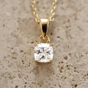 Collar de Compromiso de Lujo con Certificado IGI, 1 Ct, Chapado en Oro Amarillo de 14K, Diamante VVS Cultivado en Laboratorio CVD, Corte Brillante, Color - Product Image 2
